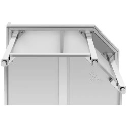 Royal Catering RCCWT-90X70-S ruostumattomasta teräksestä valmistettu kulmapöytä 90 x 70 cm