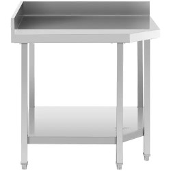Royal Catering RCCWT-90X70-S ruostumattomasta teräksestä valmistettu kulmapöytä 90 x 70 cm