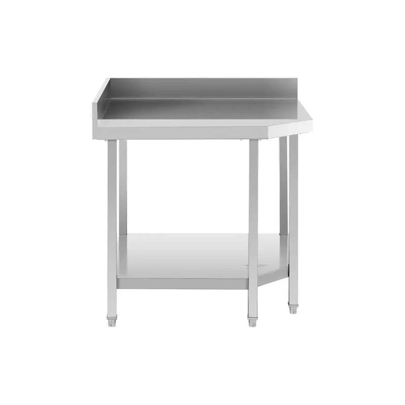Royal Catering RCCWT-90X70-S ruostumattomasta teräksestä valmistettu kulmapöytä 90 x 70 cm