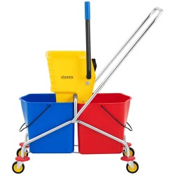ulsonix UNICLEAN 10 siivousvaunu puristimella ja 2 x 48 l ämpärillä