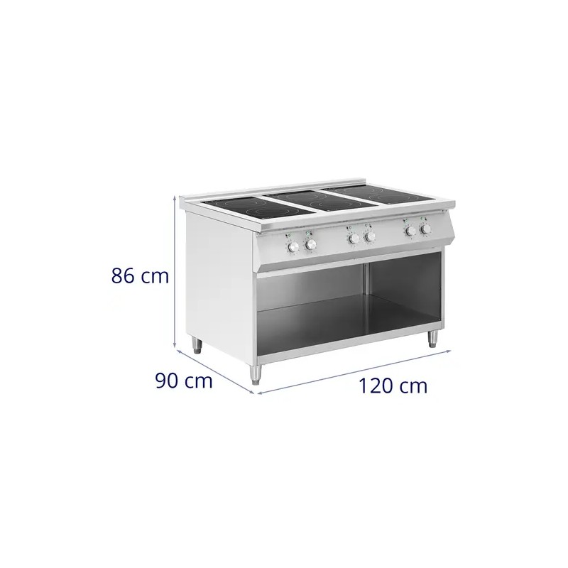 Royal Catering Induktioliesi 25 500 W 6 x 30 cm 260 °C säilytystilalla