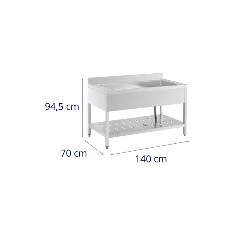 Royal Catering RCSSS-140X70-S tiskipöytä ruostumaton teräs 140 x 70 cm