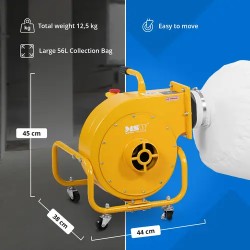 Mobiili puupölyimuri 850 m³/h 56 l