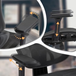 Ergonominen toimistotuoli säädettävällä niskatuella ja verkkoselkänojalla