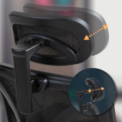 Ergonominen toimistotuoli säädettävällä niskatuella ja verkkoselkänojalla