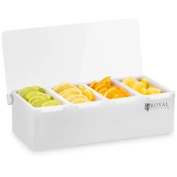 Royal Catering RCCBP 4 ainesosäsäiliö ruostumaton teräs ja PP 4 x 450 ml