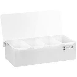 Royal Catering RCCBP 4 ainesosäsäiliö, ruostumaton teräs ja PP, 4 x 450 ml
