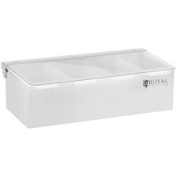 Royal Catering RCCBP 4 ainesosäsäiliö, ruostumaton teräs ja PP, 4 x 450 ml