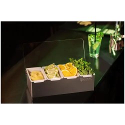 Royal Catering RCCBP 4 ainesosäsäiliö, ruostumaton teräs ja PP, 4 x 450 ml