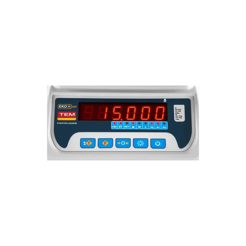 Pöytävaaka TEKO+LED15T-PLS-B1 verifioitu 15 kg LED-näyttö