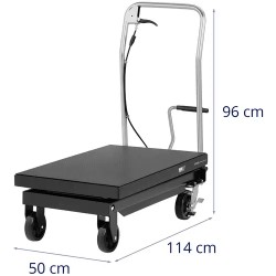Hydraulinen nostopöytävaunu 500 kg, korkeus 28–86 cm