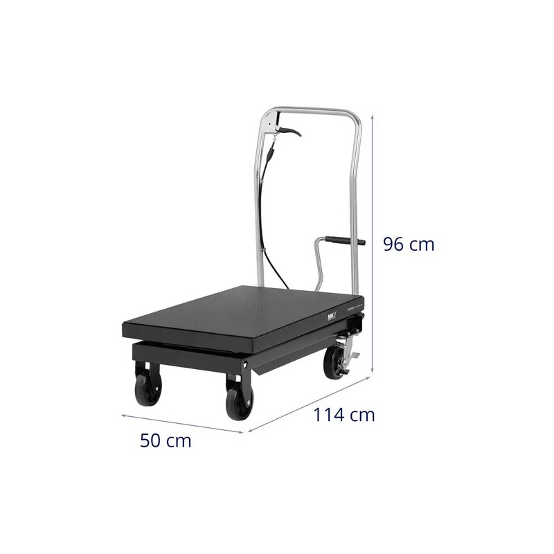 Hydraulinen nostopöytävaunu 500 kg, korkeus 28–86 cm