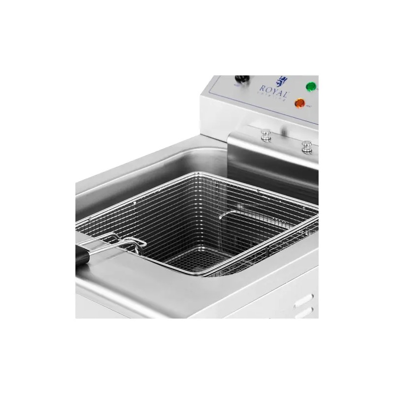 Royal Catering RCPKF 13DSH sähkökäyttöinen friteerausallas 16 l 5000 W 400 V alakaapilla