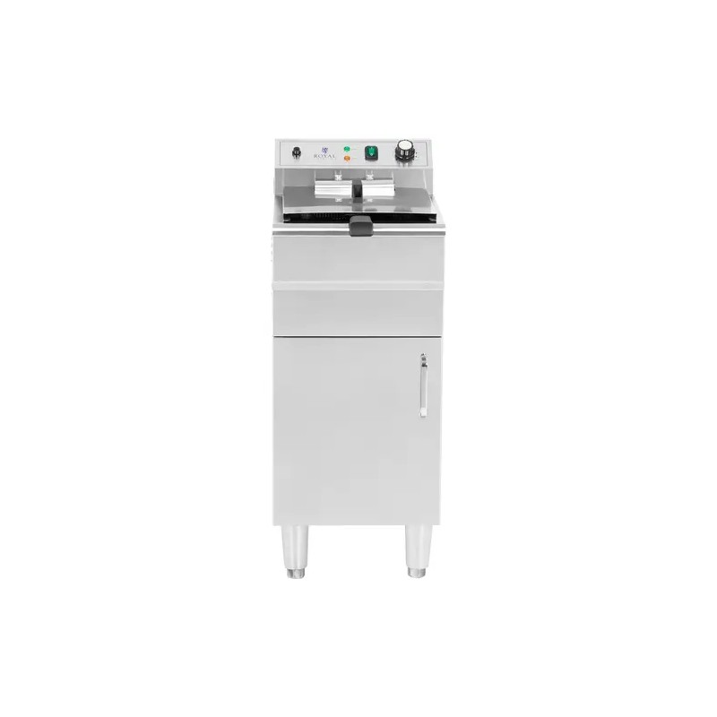 Royal Catering RCPKF 13DSH sähkökäyttöinen friteerausallas 16 l 5000 W 400 V alakaapilla