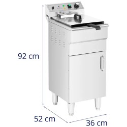 Royal Catering RCPKF 13DSH sähkökäyttöinen friteerausallas 16 l 5000 W 400 V alakaapilla