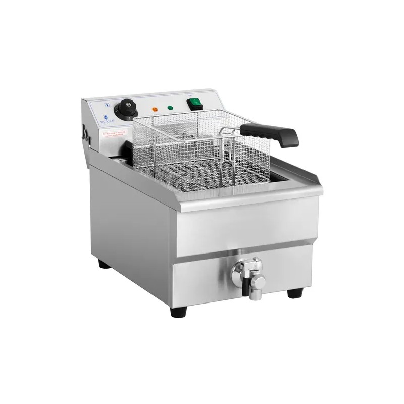 Royal Catering Elektro-friteeraaja 16 l 6000 W 400 V poistoventtiilillä