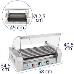 Royal Catering RCHG-7T Hot Dog -grilli 1400 W 12 nakille