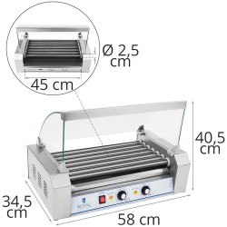 Royal Catering RCHG-7T Hot Dog -grilli 1400 W 12 nakille