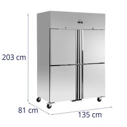 Royal Catering Gastro-jääkaappi 1160 l ruostumaton teräs 4 ovea