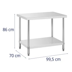 Royal Catering ruostumaton työpöytä 100 x 70 cm 250 kg
