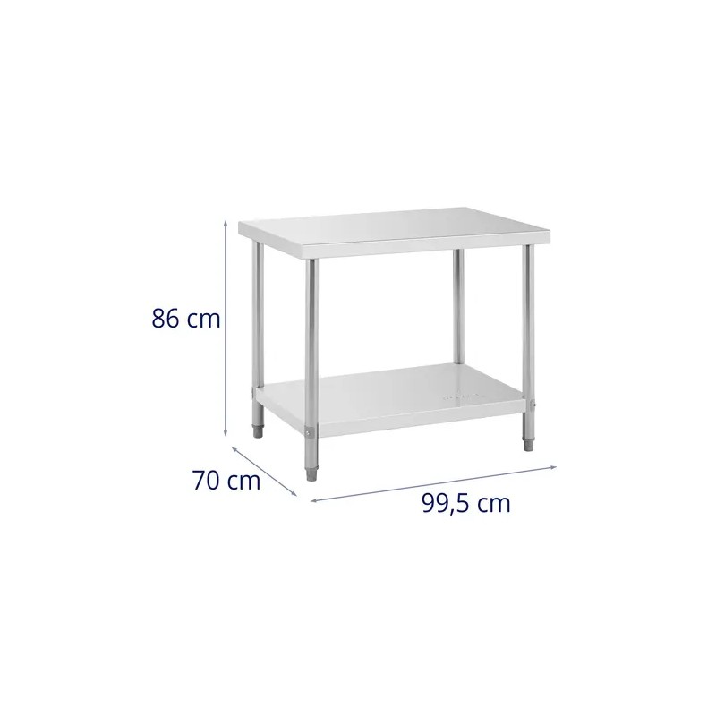 Royal Catering ruostumaton työpöytä 100 x 70 cm 250 kg