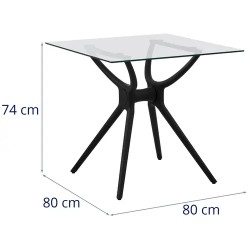 Fromm & Starck neliönmuotoinen lasipöytä 80 x 80 cm