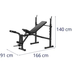 Gymrex monitoiminen hantelipenkki 100 kg kuormitus säädettävä