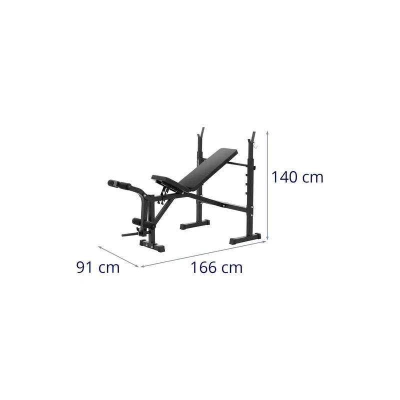 Gymrex monitoiminen hantelipenkki 100 kg kuormitus säädettävä