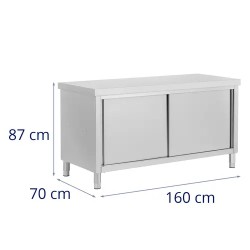 Royal Catering ECO ruostumattomasta teräksestä valmistettu läpilastauskaappi 160 x 70 cm