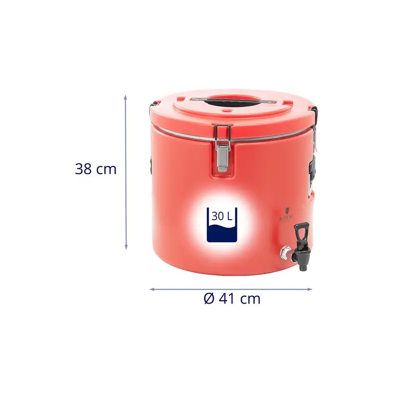 Royal Catering lämpöastia 30 l poistoventtiilillä