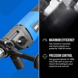 Rengasporauslaite 1900 W, max. 160 mm, isku- ja vesijäähdytystoiminnolla