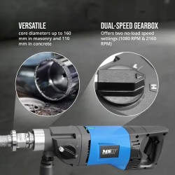 Rengasporauslaite 1900 W, max. 160 mm, isku- ja vesijäähdytystoiminnolla