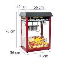 Royal Catering RCPS-16E Popcorn-kone 1500 W, 5 kg/h, musta