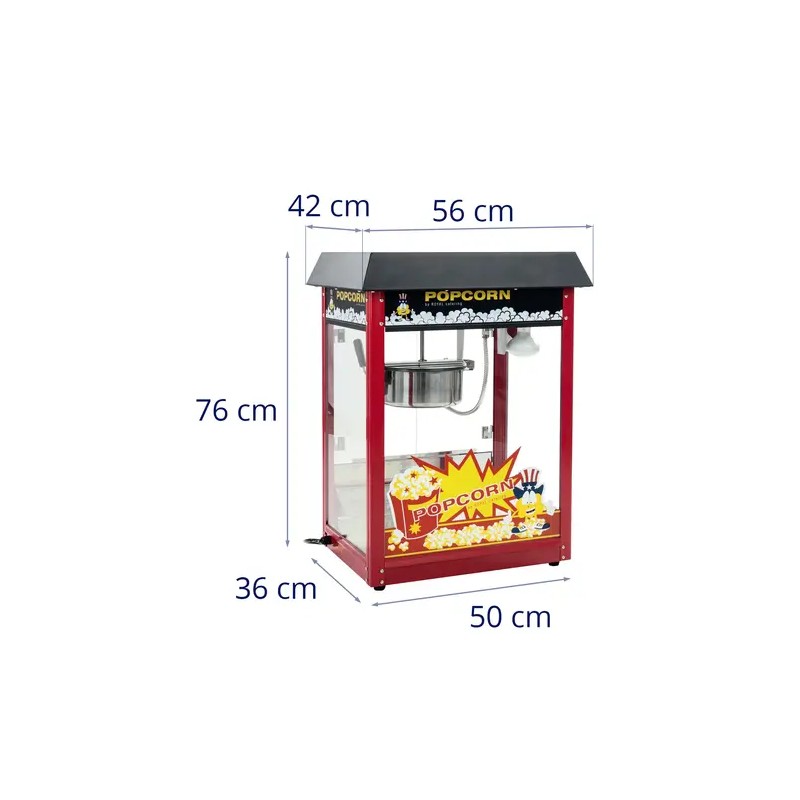 Royal Catering RCPS-16E Popcorn-kone 1500 W, 5 kg/h, musta