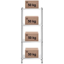 Royal Catering RCER-7040 ruostumattomasta teräksestä valmistettu hyllystö 70 x 40 x 180 cm