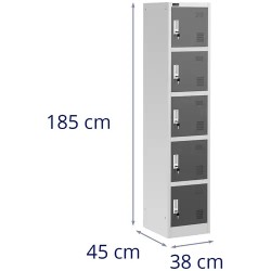 Fromm & Starck STAR_MCAB_08 Metallinen lokerikaappi 5 lokeroa harmaa