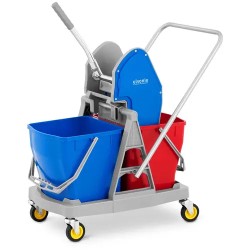 Siivousvaunu moppipuristimella ja 2 ämpärillä 36 l