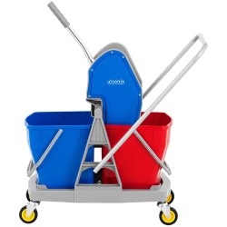Siivousvaunu moppipuristimella ja 2 ämpärillä, 36 l