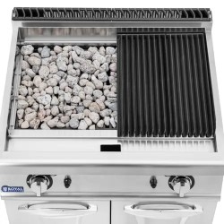 Royal Catering Pro 730 Series Lavasteingrilli 2 x 8 kW 50–460 °C 80 x 73 cm