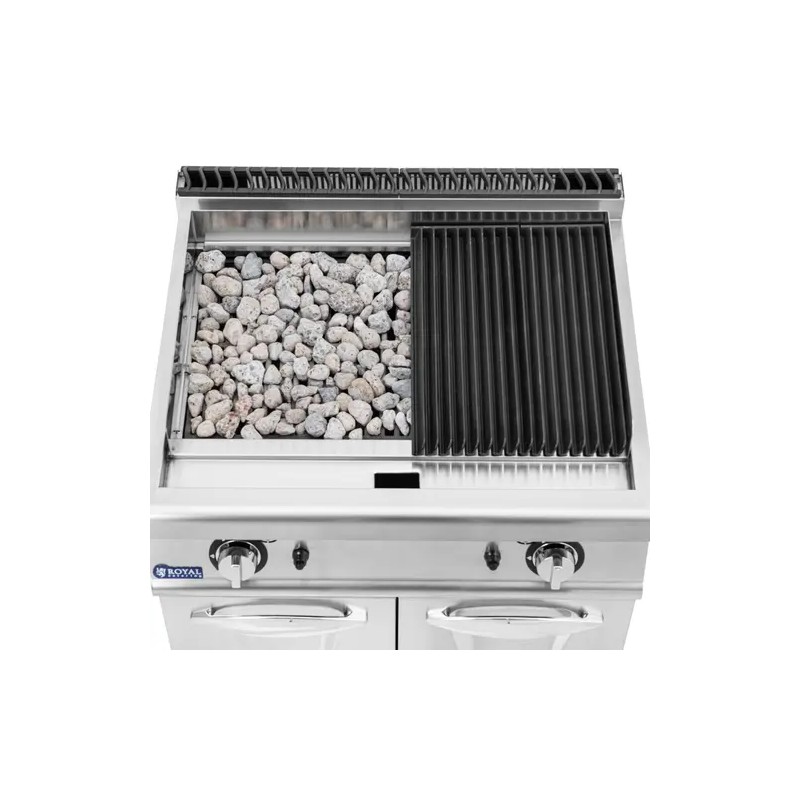 Royal Catering Pro 730 Series Lavasteingrilli 2 x 8 kW 50–460 °C 80 x 73 cm