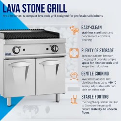 Royal Catering Pro 730 Series Lavasteingrilli 2 x 8 kW 50–460 °C 80 x 73 cm