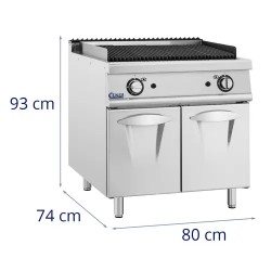 Royal Catering Pro 730 Series Lavasteingrilli 2 x 8 kW 50–460 °C 80 x 73 cm