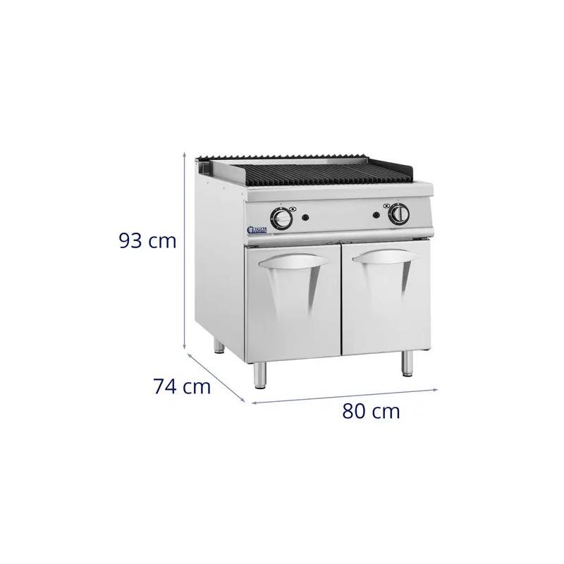 Royal Catering Pro 730 Series Lavasteingrilli 2 x 8 kW 50–460 °C 80 x 73 cm