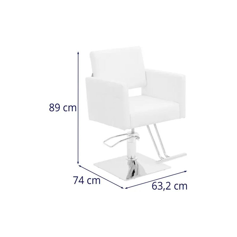 Ribbleton kampaajatuoli jalkatukella, istuinkorkeus 45-55 cm, valkoinen