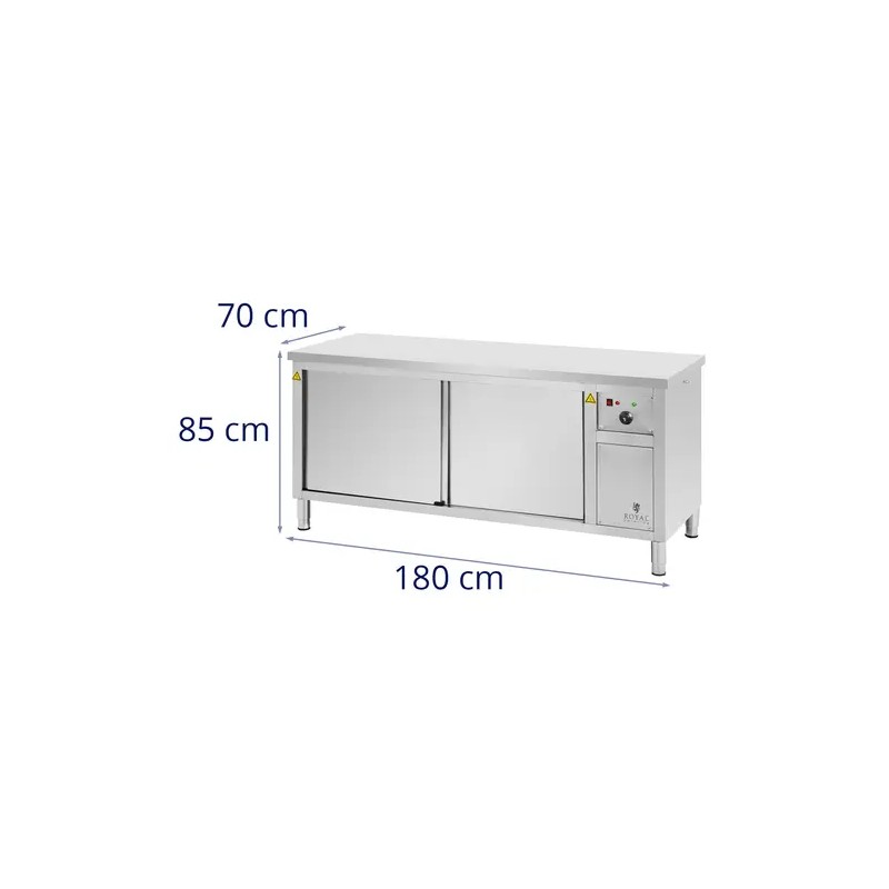 Royal Catering lämminpitokaappi 180 x 70 x 85 cm, 30–80 °C
