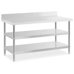 Royal Catering ECO ruostumattomasta teräksestä valmistettu työpöytä 150 x 70 cm 500 kg