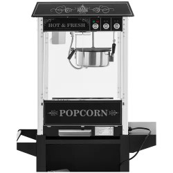 Royal Catering Popcorn-kone vaunulla, 1500 W, 5 kg/h, musta
