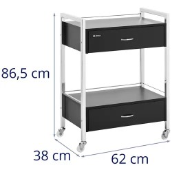 Kosmetiikkavaunu 2 vetolaatikolla 62 x 38 x 86,5 cm