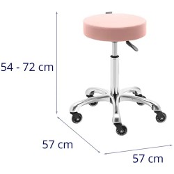 Rollhocker-työtuoli 530–710 mm 150 kg vaaleanpunainen