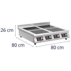 Royal Catering induktiokeittotaso, 4 x 3500 W, 4 x 20 cm, ajastin